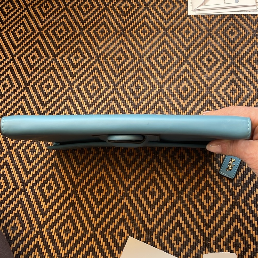 1941 Coach Courier Wristlet clutch 89331 Pacific Blue and brass  NWT - Picture 8 of 14